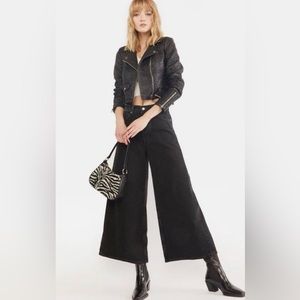 Free People Landry Wide Leg Black Jeans